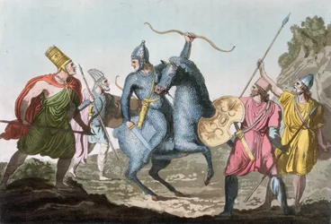 Militärdräkter från Arsacide-dynastin, 1821